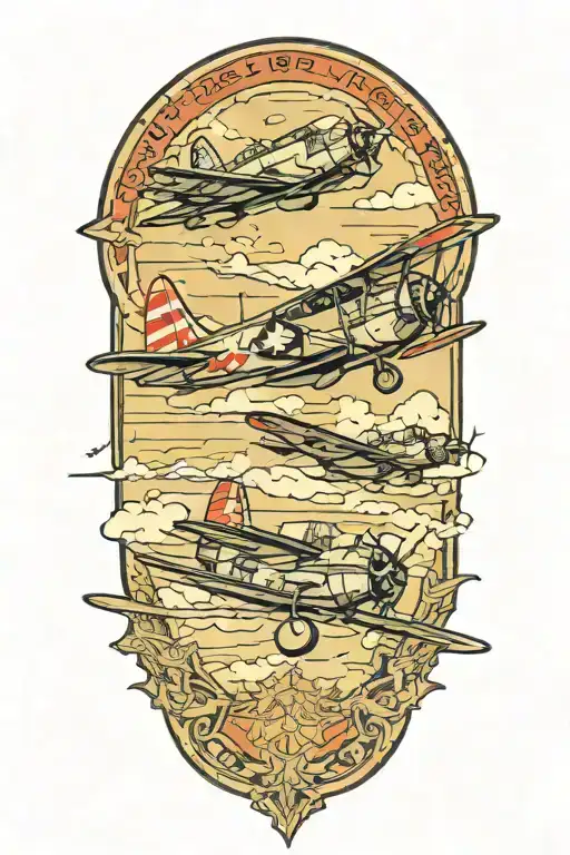 Wwii Air Battle Scene