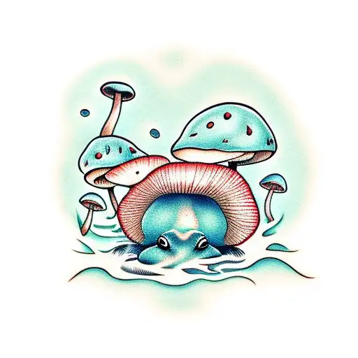 Animated Mushroom Singing To A Frog