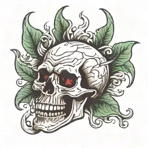 Skull Open Mouth Fire Clover