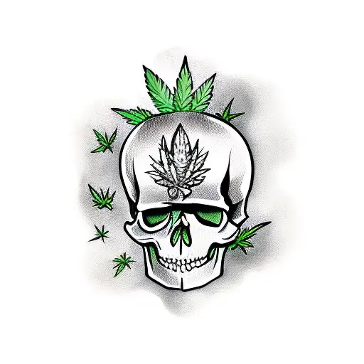 Skull With Weed