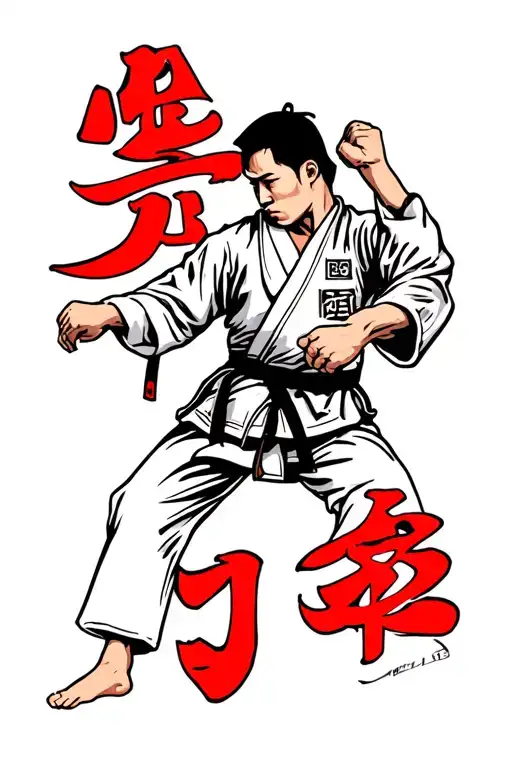 Korean Letters Jiu Jitsu Fighter Grappling