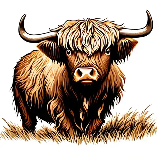 Highland Cow Outline