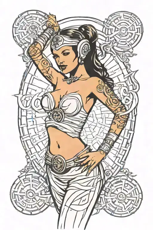 Star Wars Slave Leia Sheer Clothes Dancing Rebel Symbol In Background