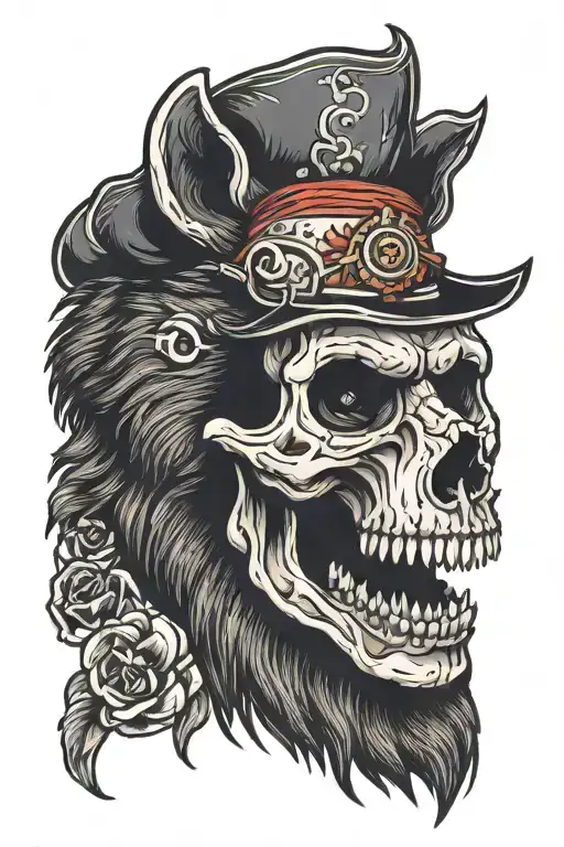 Scary Bear Head Skull