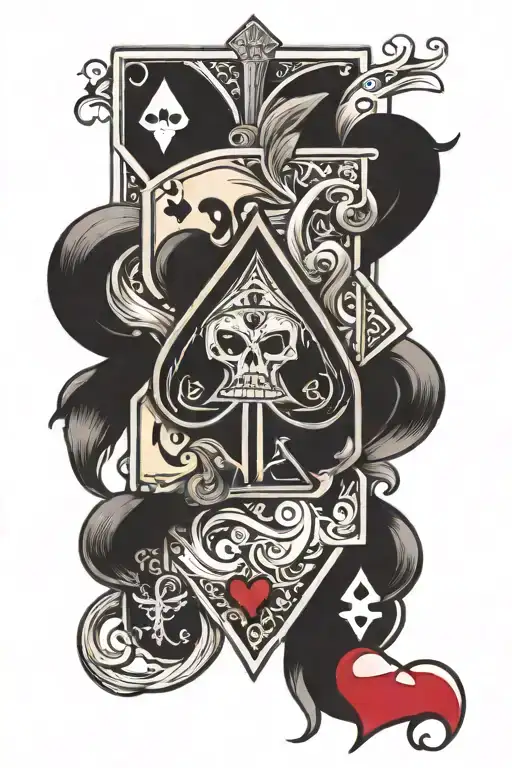 Western Ace Of Spades And Red Ace Of Hearts