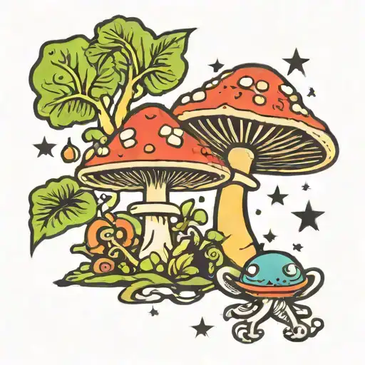 Mushroom And Alien