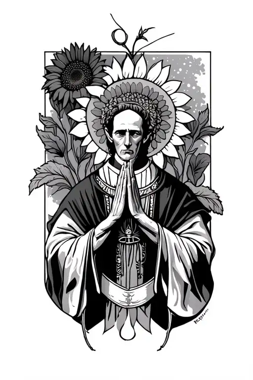 Sunflower Praying Mantis Dressed A Priest