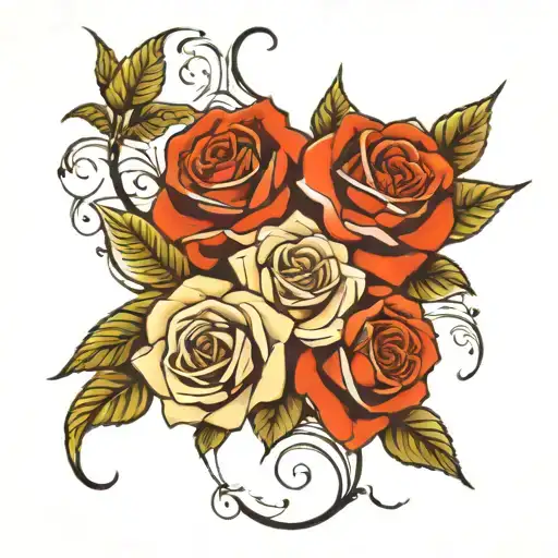 Triple 111 222 444 Next To A Rose Intertwined