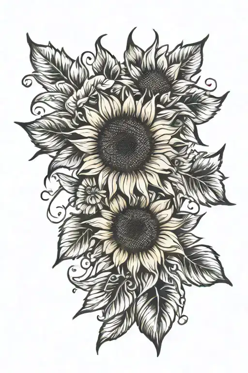 Sun Inside Of A Sunflower Bouquet Wrapped