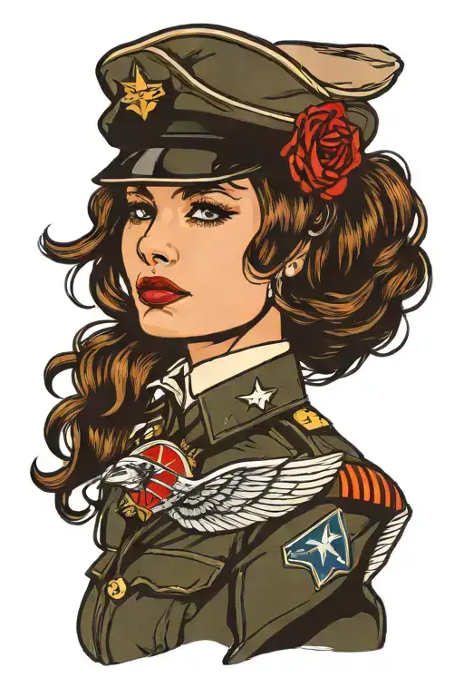 Military Female Pilot Uniform Flies