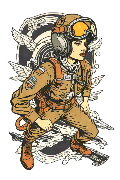 Military Female Pilot In Flight Suit