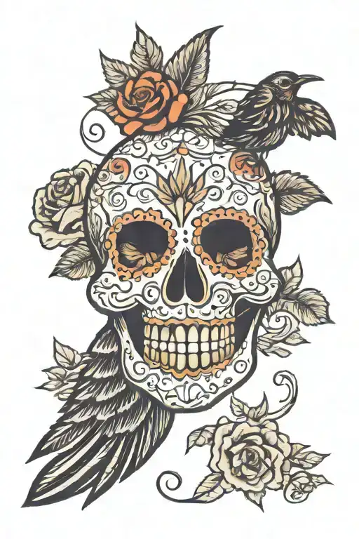 Sugar Skull Crow