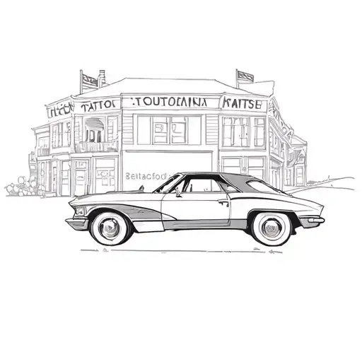 A Car Parked In Front Of A Building