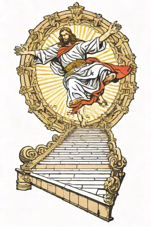 Jesus Christ Doing A Kickflip Down The Stairs Of The Vatican