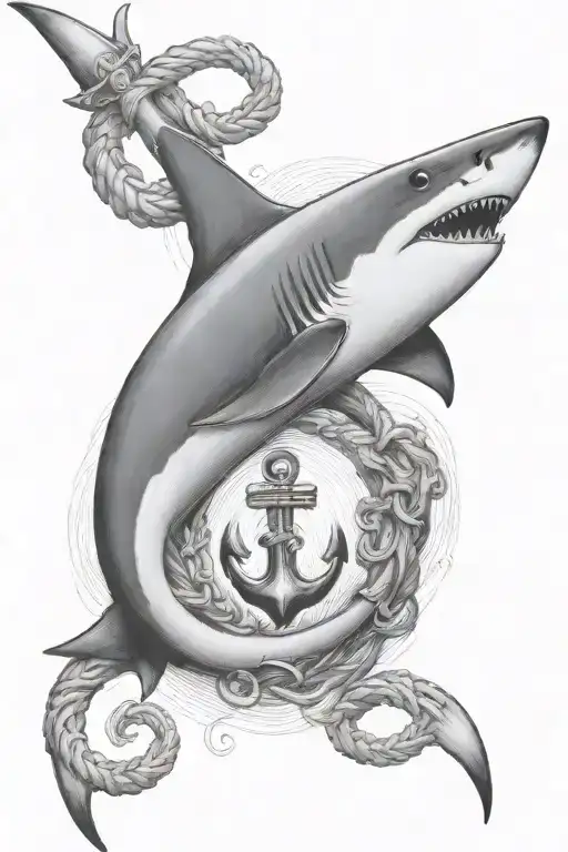Shark With An Anchor Intertwined