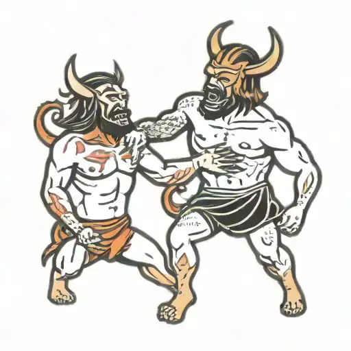 Wrestling Devil And Jesus Christ