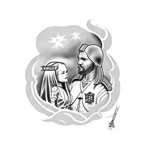 Knight Kissing His Daughter In The Forehead