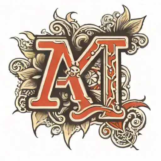 Letters M And M Made Entirely Of Black Grey Tattoo Showcasing