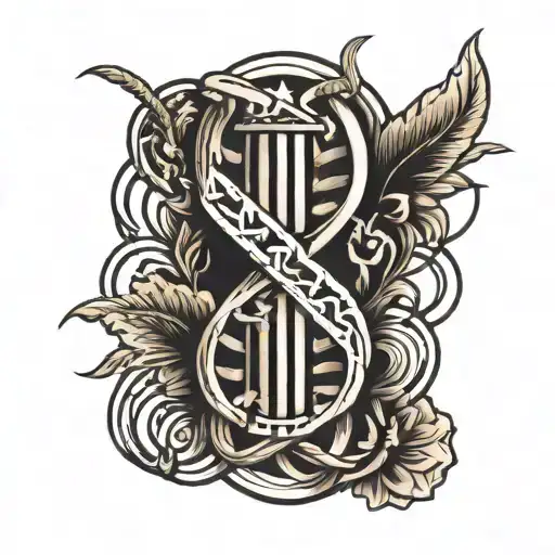 Dna Chain Forming The Shape Surrounded