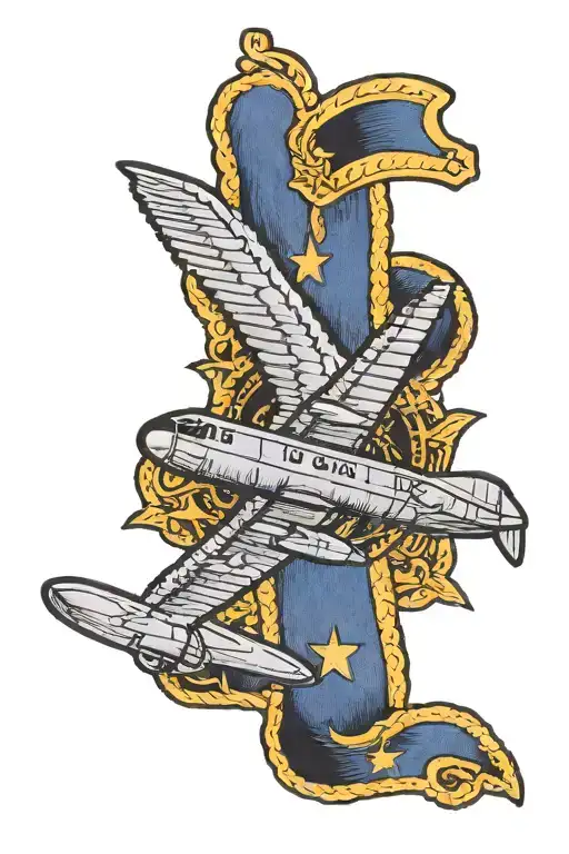 Air Medal Ribbon With C-141 Airplane