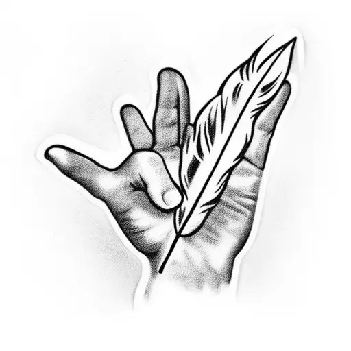 Hand With A Feather