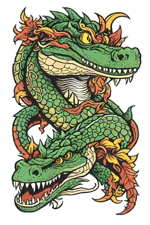 Crocodile And Sea Dragon Wrapped