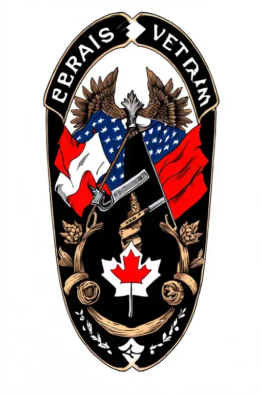 Veterans Nation And Canadian Flag Embedded Inside