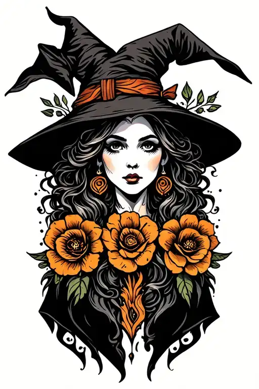 Witchy Line Art