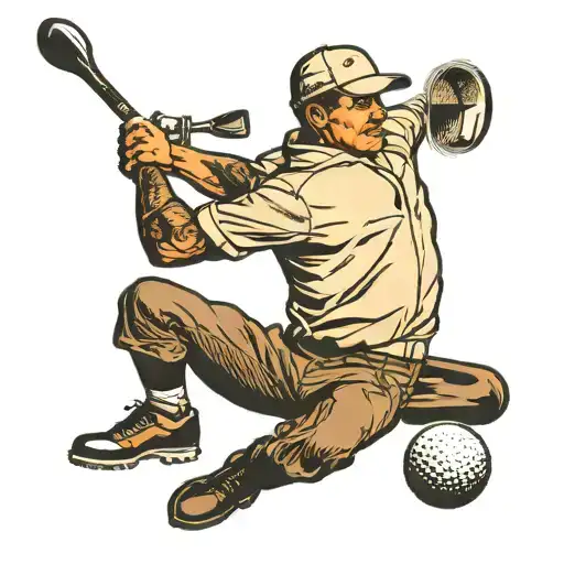 A Golfer Hitting A Golf Ball Morphing Into A Flying Drone