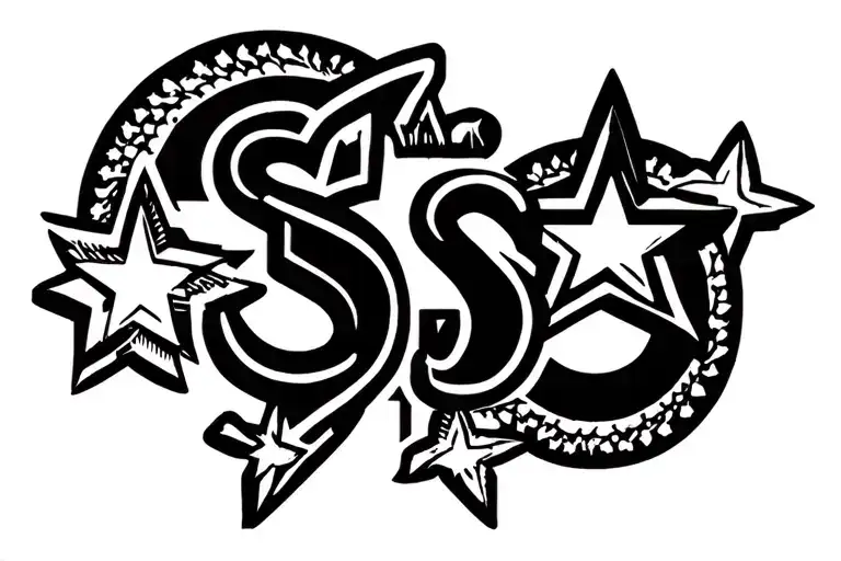 4 Stars In Line With A S Inside Surrounded