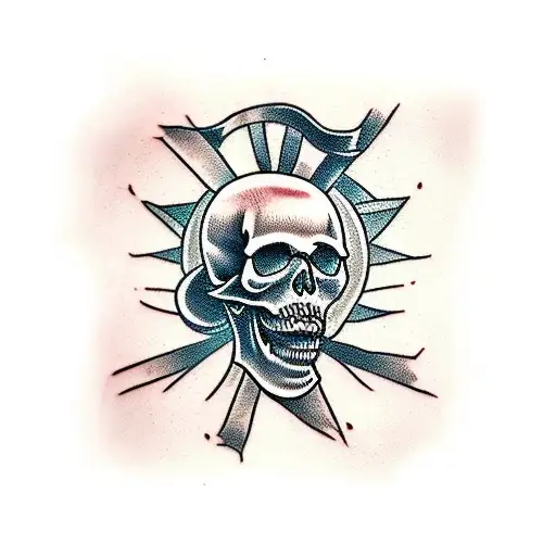 Skull With Barbed Wire Arm Sleave