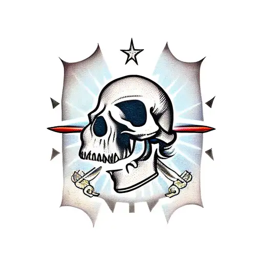 Sword Going Through Skull