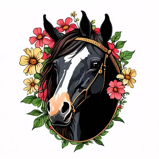 Ipswich Town Horse With Birth Flowers For May And November