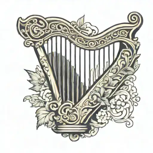 Irish Harp With A B