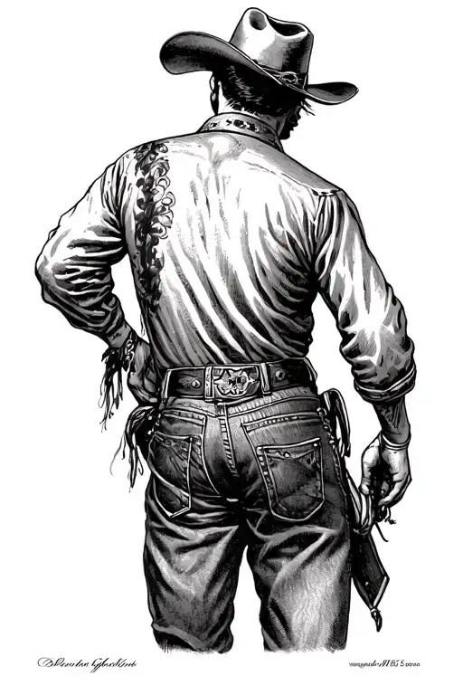 Cowboy Seen From The Back Side