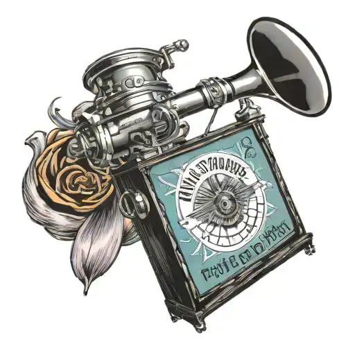 Grammophon With Tnt Time Bomb And Banner With Text When The Music Hits I Feel No Pain At All