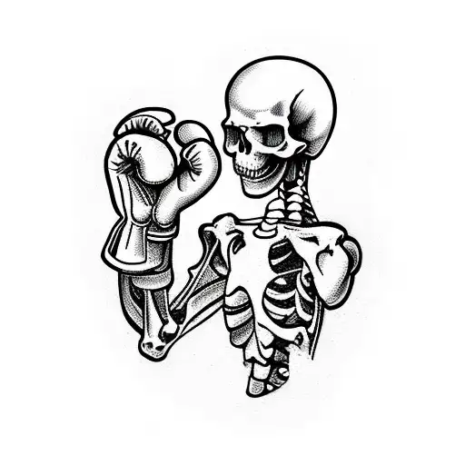 Skeleton With Boxing Gloves