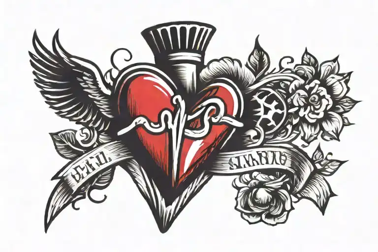 Heartbeat Line Forming The Word