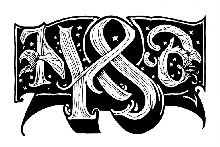 7 Kids Initials Intertwined