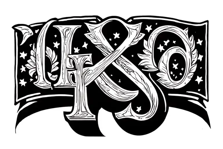 7 Kids Initials Intertwined