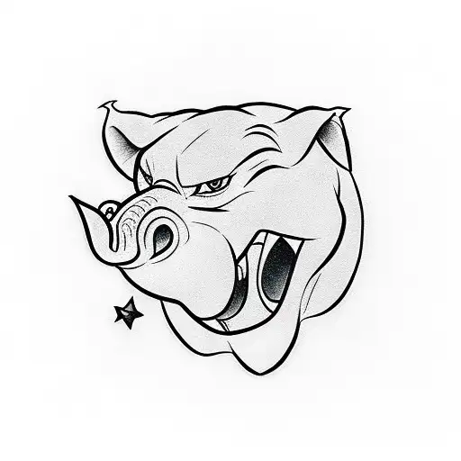 Pumba From The Lionking Black Outline Minimal Shading