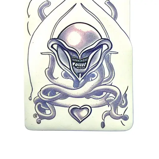 Alien Head Jack Of Hearts Card