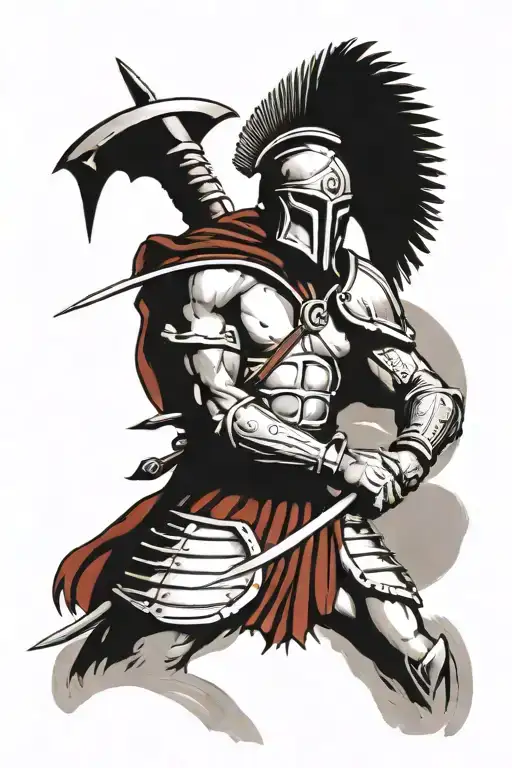 Spartan Standing Next To The Coliseum