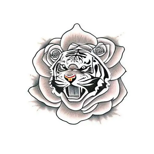 Tiger Whit Rose
