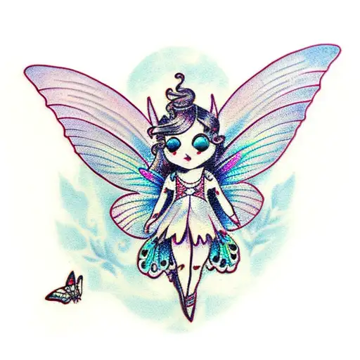 Small Fairy And Butterfly