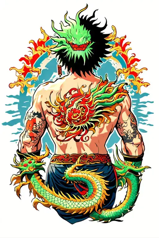 Kaido Dragon One Piece With Ashura Zoro Back