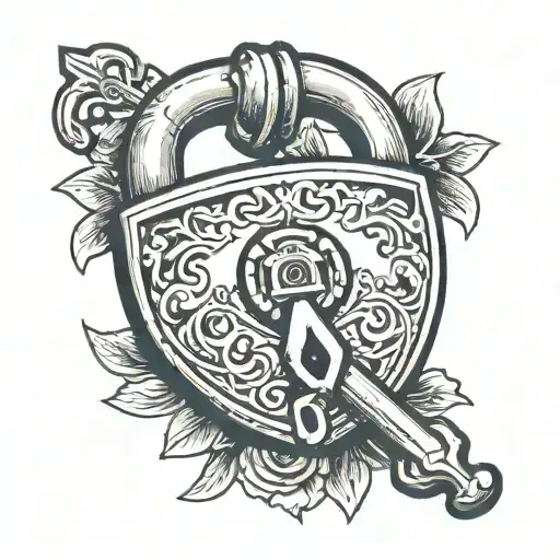 Broken Padlock And Key