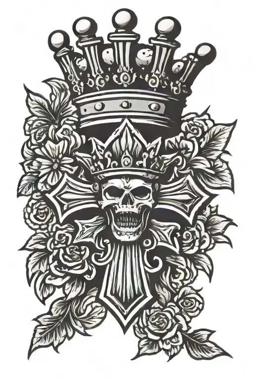 Cross With King Crown