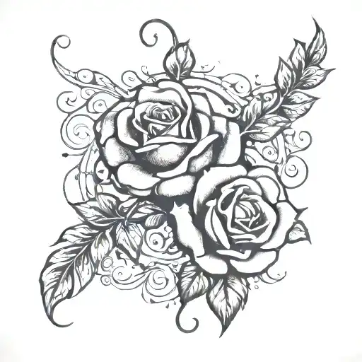 Rose And Vines Tattoo That Goes From The Fingers To The Elbow