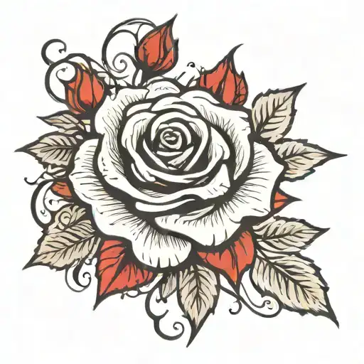 Rose And Vines Tattoo That Goes From The Fingers To The Elbow 11 Inches